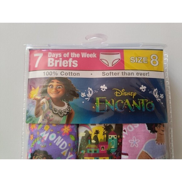 Disney Encanto 7-Pack Toddler  Girls Underwear Size 8 Days Of Week Cotton NEW - Picture 3 of 4